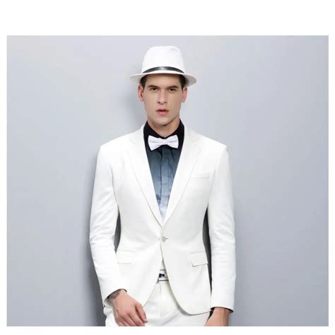 Buy White Man Suits Notched Lapel One Button Tuxedo