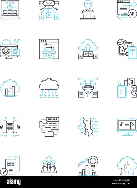 Market Monitoring Linear Icons Set Analysis Forecasting Insights