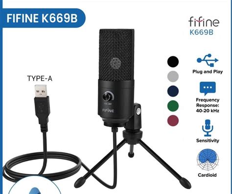 Fifine K B Condenser Usb Computer Microphone Perfect For Pc Mac