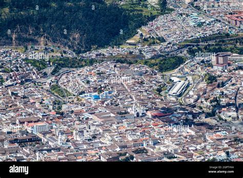 Aerial View Of Quito Capital Of Ecuador Stock Photo Alamy