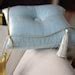 Pale Blue Velvet Pillow With Tassel And Piping Stand Pillow Etsy