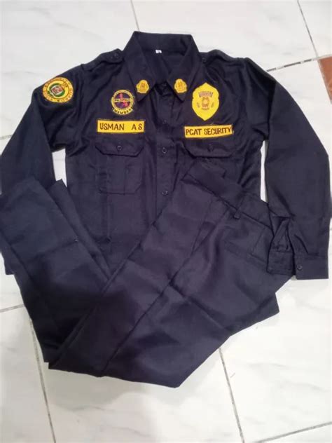 Security Guard Uniform Set W Patches Sosiapadpaoname Agency Name