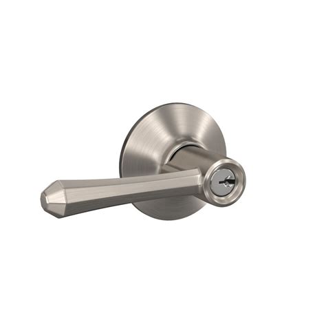 Schlage Custom Dempsey Satin Nickel Plymouth Trim Keyed Door Lever F51a Dmp 619 Ply The Home Depot