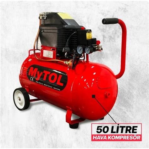 Mytol 50 Litre Hava Kompresörü 2hp 8bar 15MT Spiral Hortum Fiyatı