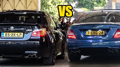 Bmw M E V Vs Mercedes Benz C Amg Drag Race Youtube