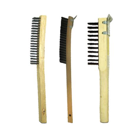 Long Curved Handle Wood Block Wire Brushes ABCO Cleaning Products