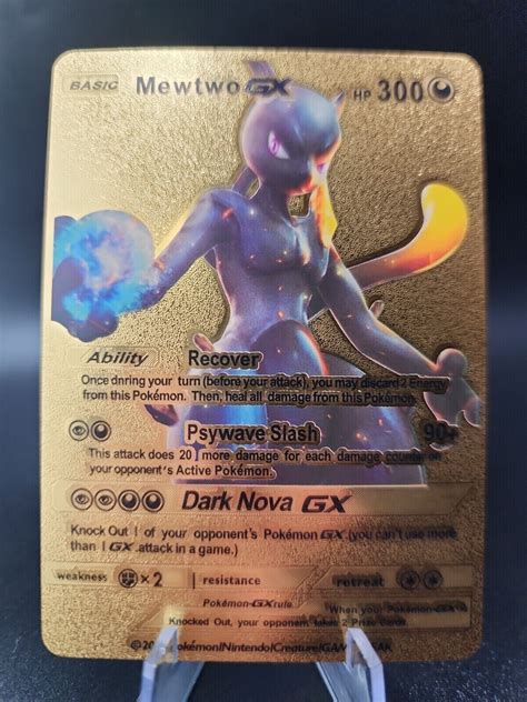 Pokémon Mewtwo GX Gold Foil Fan Art Card Values MAVIN