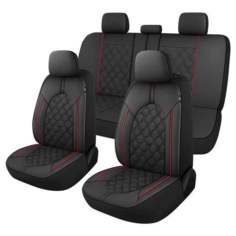 Snapklik.com : CAROMOP Luxury Leather Car Seat Covers Full Set ...