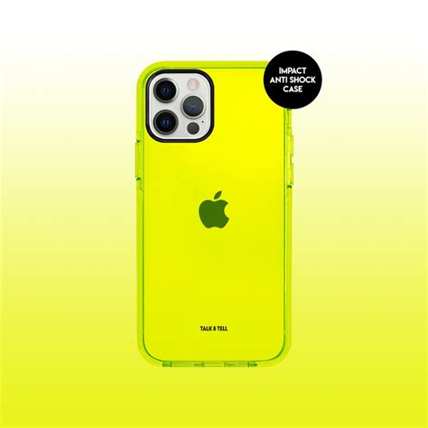 neon yellow impact iphone case anti shock tough strong plain