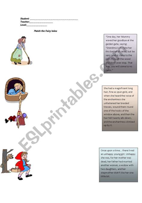 Fairy Tales ESL Worksheet By Flora1