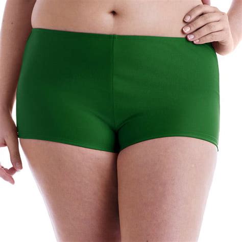 Faded Glory Women S Plus Size Boy Short Bikini Bottom Walmart