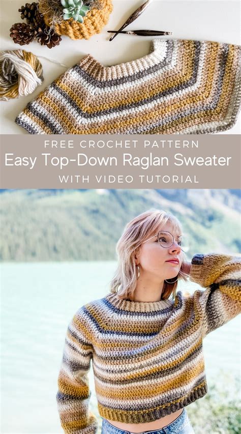 Easy Crochet Raglan Sweater Free Pattern Artofit