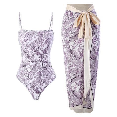 Yoodem Women One Piece Swimsuit Monokini Sarong One Piece Swimsuit