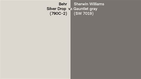 Behr Silver Drop 790C 2 Vs Sherwin Williams Gauntlet Gray SW 7019