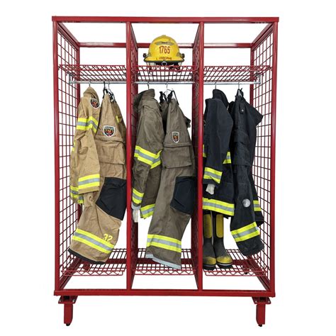 Double Sided Free Standing 24 Turnout Gear Storage 6 Lockers Circul