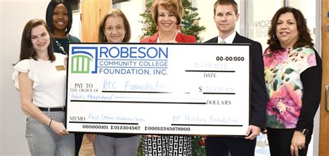 Rcc Foundation Receives 20 000 T Robeson Community College Robeson Community College