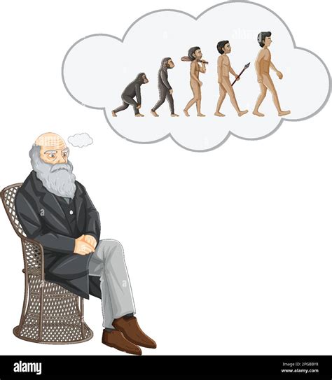 Charles Darwin And Evolutionary Biology Theory Illustration Stock