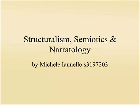 Semiotics Structuralism And Narratology Media Cultures2 Ppt