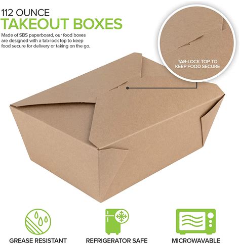 Buy Microwavable Kraft Brown Take Out Boxes Oz Pack Disposable