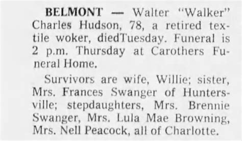 Obituary for Walter Charles Hudson (Aged 78) - Newspapers.com