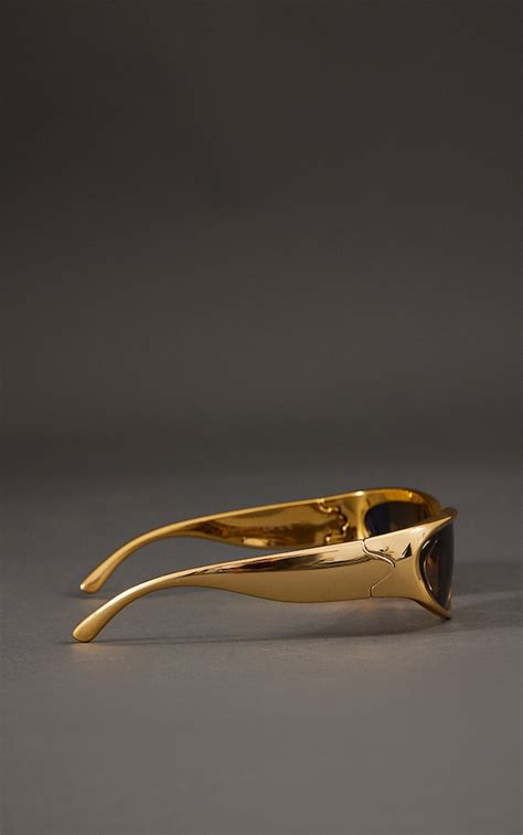 Gold Sporty Visor Sunglasses Accessories Prettylittlething Usa