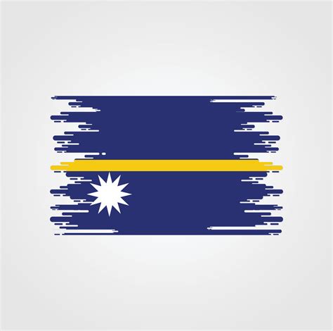 Nauru Flag With Watercolor Brush Style Design Vector Art At