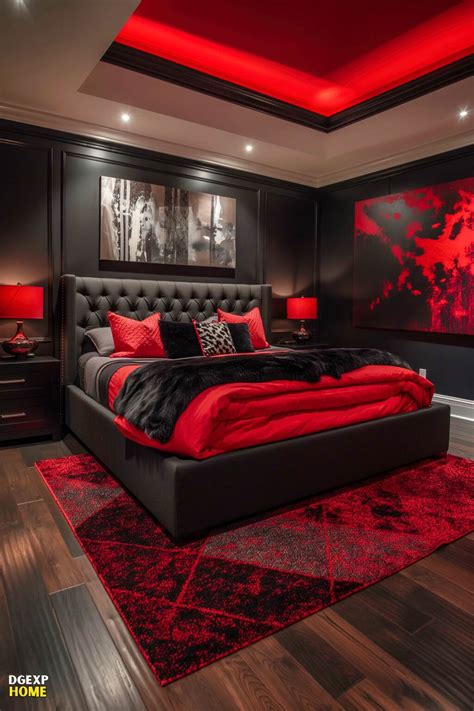 Bold Red & Black Modern Bedroom Ideas