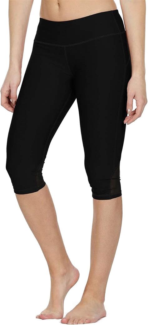 Icyzone Damen Sport Mesh Leggings 3 4 Sporthose Kurz Training Tights