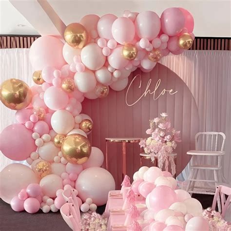 Kit D Arche De Guirxi T De Ballons Roses Ballon En Latex Confettis Or