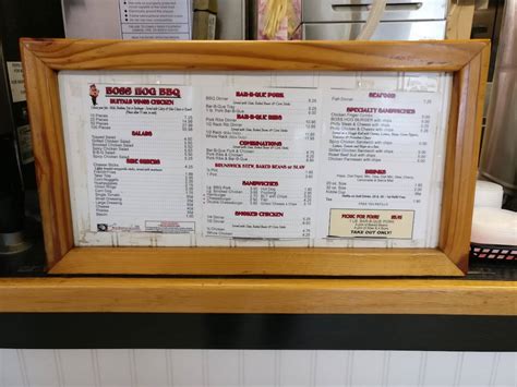 Menu At Boss Hog Bbq Sherrills Ford