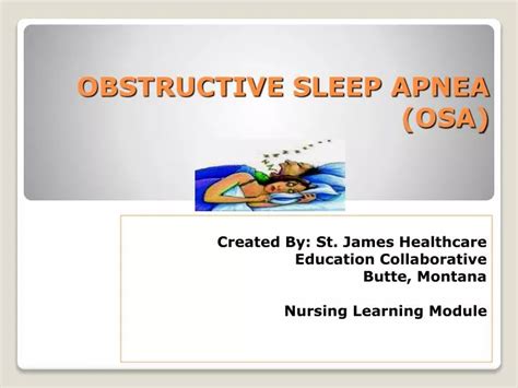 Ppt Obstructive Sleep Apnea Osa Powerpoint Presentation Free