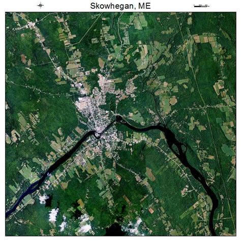 Aerial Photography Map of Skowhegan, ME Maine