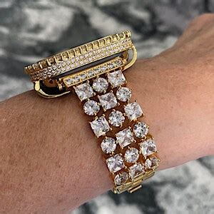 Yellow Gold Apple Watch Band And Or Lab Diamond Bezel Apple Etsy