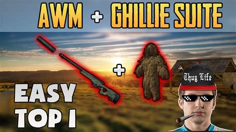 AWM SUPPRESSED GHILLIE SUITE SHROUD Wins SOLO FPP 31 March PUBG