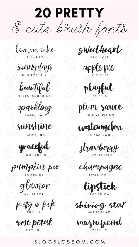 the 20 pretty brush font styles