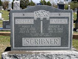 andrew jackson scribner   find  grave memorial