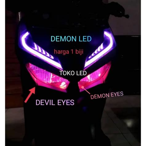 Lampu Led Demon Eyes Devil Eyes 3 Titik Warna HIJAU Motor Lazada