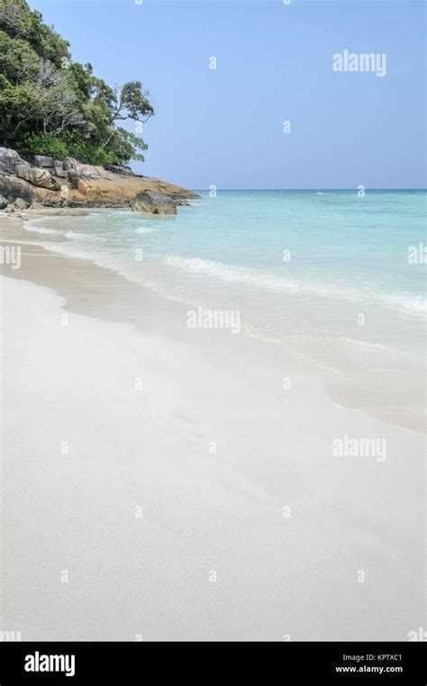 Stunning view of white sand beach of Tachai island, Thailand Stock ...