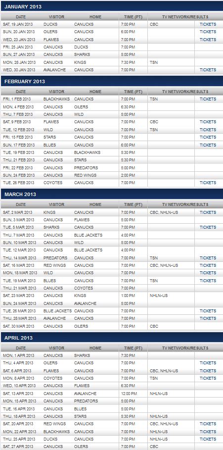 Canucks Printable Schedule 2021 - Printable Schedule