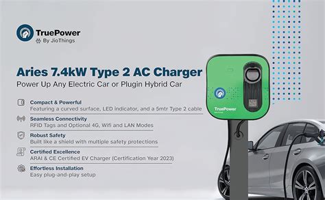 Jioev Aries Kw Ce Arai Certified Ac Ev Charger Type Plug With