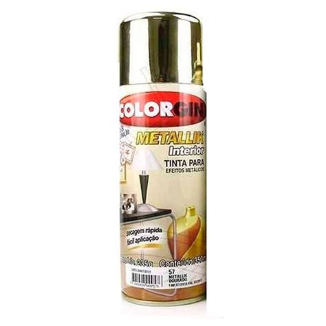 Tinta Spray Colorgin Metallik 350 Ml Dourado 057 Submarino