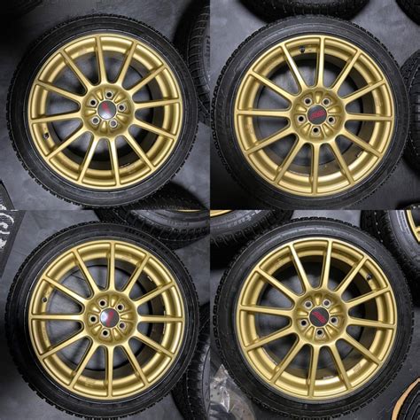 スバル レガシィ 純正オプション STI ゴールドホイール 17インチ 7 5J55 PCD100 5穴 245 45R17 HIFLY