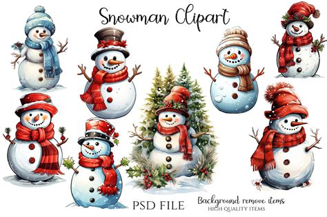 Premium Psd Snowman Clipart Illsutartion