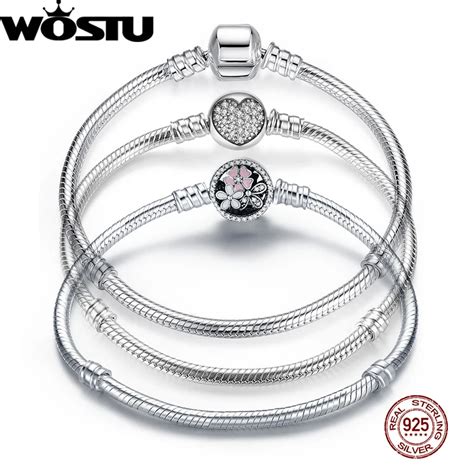 Wostu Original Styles Chain Bracelet Sterling Silver Bangle