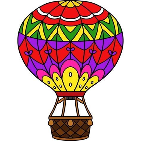 Premium Vector Circus Hot Air Balloon Cartoon Colored Clipart