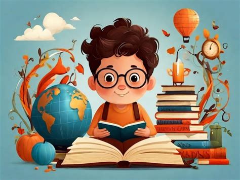 Premium Photo World Book Day Illustration With Books And Reading