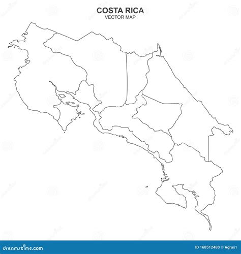 Mapa De Bosquejo De Costa Rica Aislado Sobre Fondo Blanco Mapa De