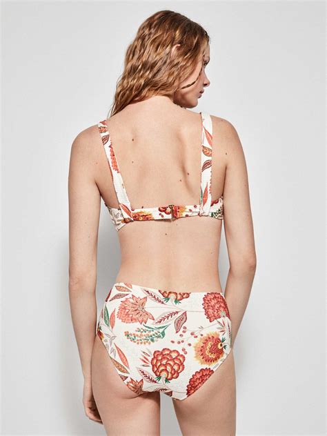 Top De Bikini Triangular Estampado Flores Gisela