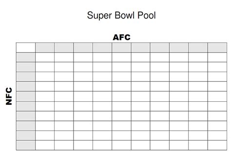 Free Printable Super Bowl Squares Template Numbered Printable Templates Porn Sex Picture