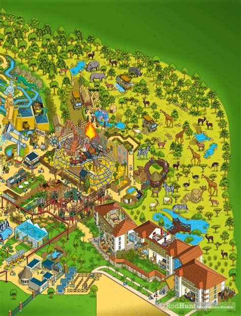 Chessington World of Adventures Theme Park Map on Behance